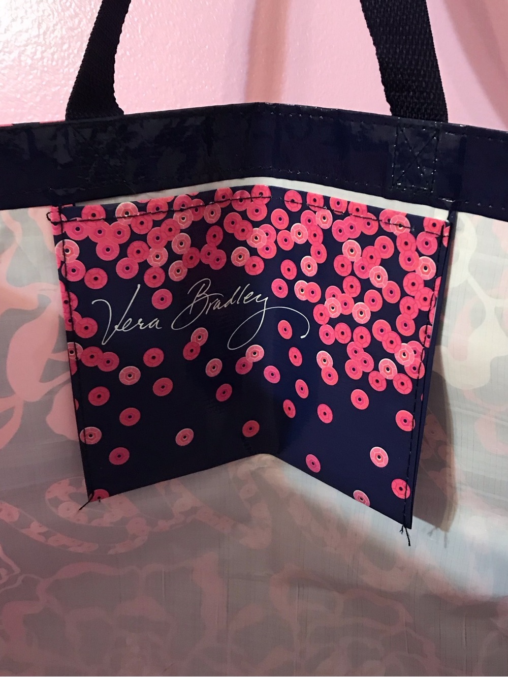 Vera Bradley Market Tote in Katalina Pink "LOVE" Bag - Picture 4 of 7